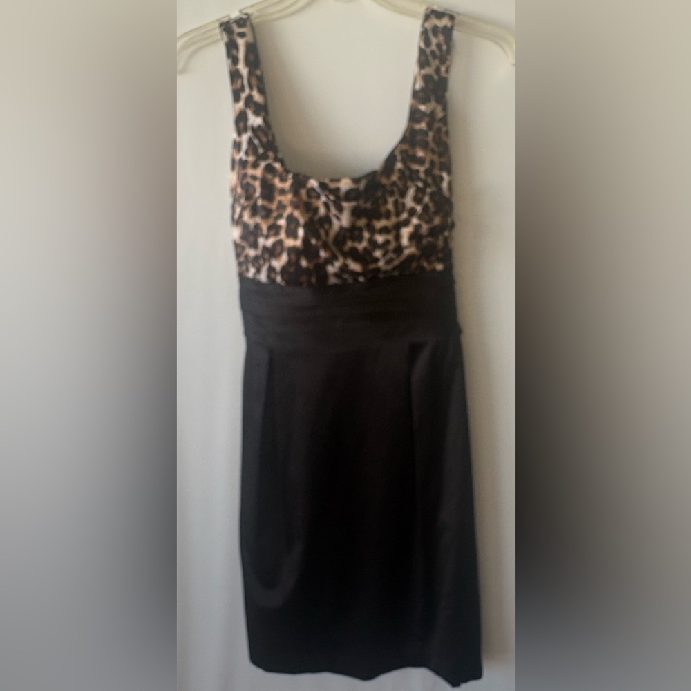 Teeze Me NWT Leopard and Black Mini Dress size 9.